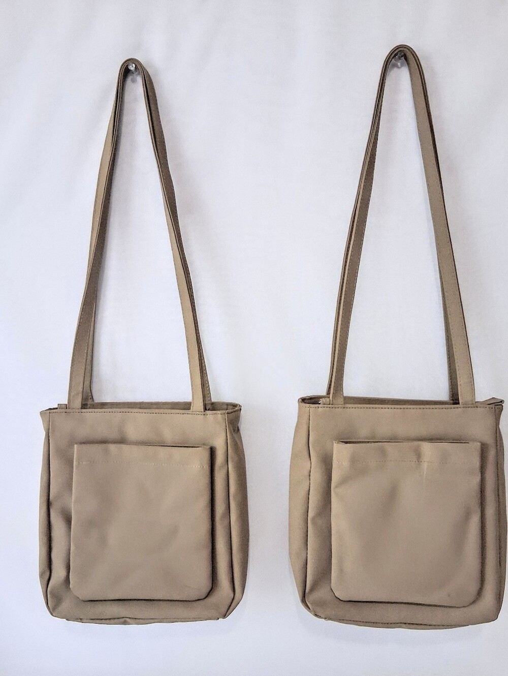 Pair of Classic Tan Shoulder Bag - Minimal Tote